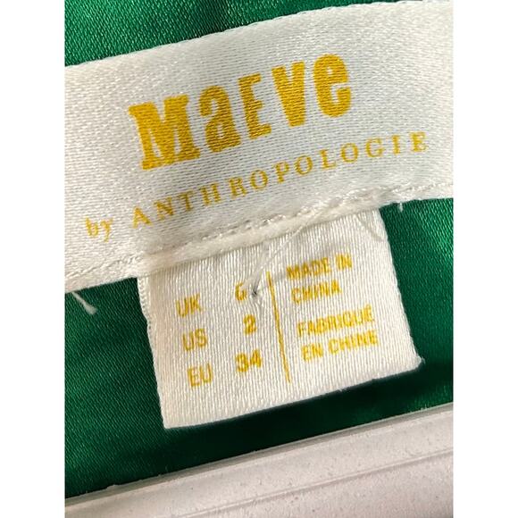 Maeve by Anthropologie Women's Silky Sleeveless Blouse Top Bright Green Size 2 - Picture 7 of 10